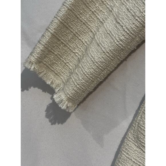 Chico’s Capsule Ecru Cream Tweed Fringe Long Topper Jacket Cardigan Sz 3 XL Chic - Picture 5 of 11